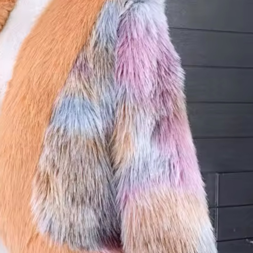 Ombre Multicolor Faux Fur Jacket - Picture 4 of 7
